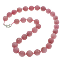 Rhodochrosite Necklace, Tibetan Style lobster clasp, Round, natural, faceted, 12mm, Sold Per Approx 18 Inch Strand