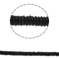 Naturlig svart agat pärlor, Flat Round, 6x2mm, Hål:Ca 1.5mm, Ca 220PC/Strand, Såld Per Ca 15.7 inch Strand