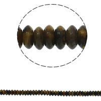 Tiger Eye Beads, Flad Rund, naturlig, 6.5x3mm, Hole:Ca. 1.5mm, Ca. 134pc'er/Strand, Solgt Per Ca. 15.7 inch Strand