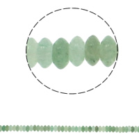 Зеленый авантюрин Бусины, Плоская круглая форма, натуральный, 6.5x3mm, отверстие:Приблизительно 1.5mm, Приблизительно 134ПК/Strand, Продан через Приблизительно 15.7 дюймовый Strand