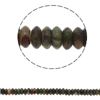 Perles unakite, Plat rond, naturel, 6.5x3mm, Trou:Environ 1.5mm, Environ 134PC/brin, Vendu par Environ 15.7 pouce brin