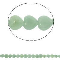 Green Aventurine Beads, Heart, natural, 14x6mm, Hole:Approx 1.5mm, Approx 36PCs/Strand, Sold Per Approx 15.7 Inch Strand