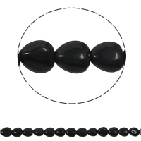 Natürliche schwarze Achat Perlen, Schwarzer Achat, Herz, 12x5mm, Bohrung:ca. 1.5mm, ca. 36PCs/Strang, verkauft per ca. 15.7 ZollInch Strang