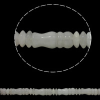 weiße Jade Perle, natürlich, 12x4mm, 12x28mm, Bohrung:ca. 1.5mm, ca. 30PCs/Strang, verkauft per ca. 14.9 ZollInch Strang