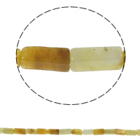 Contas de ágata amarelas naturais, Ágata amarela, Retângulo, 6x12x4mm, Buraco:Aprox 1.5mm, Aprox 33PCs/Strand, vendido para Aprox 15.7 inchaltura Strand