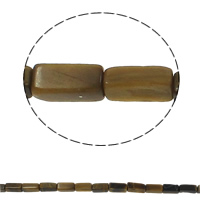 Tiger Eye Beads, Rektangel, naturlig, 6x12x4mm, Hole:Ca. 1.5mm, Ca. 33pc'er/Strand, Solgt Per Ca. 15.7 inch Strand