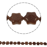 Natural Goldstone Beads, Flower, 13x15x5mm, Hole:Approx 1.5mm, Approx 28PCs/Strand, Sold Per Approx 15.7 Inch Strand
