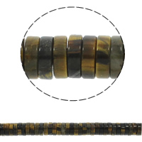 Tiger Eye Beads, Heishi, naturlig, 15x5mm, Hole:Ca. 1.5mm, Ca. 77pc'er/Strand, Solgt Per Ca. 15.7 inch Strand