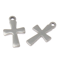 Stainless Steel Pendant Cross original color Approx 1mm Sold By Bag