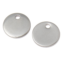 Stainless Steel Pendants, Flat Round, original color, 8x1mm, Hole:Approx 1mm, 200PCs/Bag, Sold By Bag