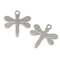 Stainless Steel Animal Pendants, Dragonfly, original color, 10x12x1mm, Hole:Approx 1mm, 200PCs/Bag, Sold By Bag