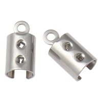 Stainless Steel Cord Tips, original color, 5.5x11mm, Hole:Approx 1mm, 500PCs/Bag, Sold By Bag