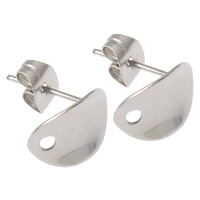 Stainless Steel Earring Stud Component original color Approx 1mm 100/