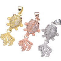 Cubic Zirconia Micro Pave Brass Pendant, Goldfish, plated, micro pave cubic zirconia, more colors for choice, nickel, lead & cadmium free, 13x29mm, Hole:Approx 3.6mm, 5PCs/Lot, Sold By Lot