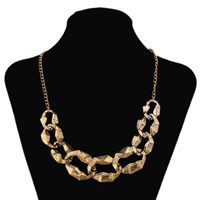 Zinc Alloy Jewelry Necklace with 2lnch extender chain antique gold color plated twist oval chain nickel lead & cadmium free 50mm Length Approx 17 Inch Sold By Lot