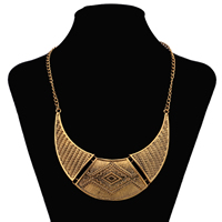 Fashion Statement Necklace Zinc Alloy with 2lnch extender chain antique gold color plated twist oval chain nickel lead & cadmium free 50mm Length Approx 17 Inch Sold By Lot