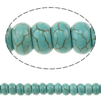 Turquoise Beads, Rondelle, turquoise blue, 10x5.50mm, Hole:Approx 1.5mm, Length:Approx 17 Inch, 20Strands/Lot, Sold By Lot