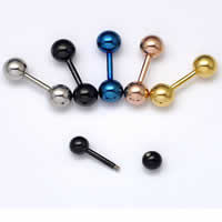 Stainless Steel Ear Piercing Jewelry Barbell plated 5mm Sold By Lot