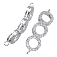 Cubic Zirconia Micro Pave Brass Connector platinum plated micro pave cubic zirconia & 1/1 loop nickel lead & cadmium free Approx 1.5mm Sold By Lot