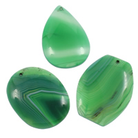 Csipke Achát Medálok, természetes, zöld, 32x54x5mm-40x60x5mm, Lyuk:Kb 1mm, 10PC-k/Bag, Által értékesített Bag