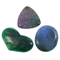 Crackle Agate Pendant, natural, mixed, 34x53x6mm-40x51x6mm, Hole:Approx 1mm, 10PCs/Bag, Sold By Bag