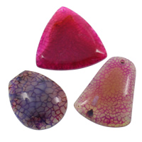 Crackle Agate Pendant, natural, mixed, 33x40x8mm-39x49x6mm, Hole:Approx 1mm, 10PCs/Bag, Sold By Bag