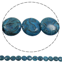 Sodalith Perlen, Sosalith, flache Runde, natürlich, blau, 16x4mm, Bohrung:ca. 1mm, Länge:ca. 15 ZollInch, 5SträngeStrang/Tasche, ca. 26PCs/Strang, verkauft von Tasche