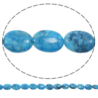 Naturlig Crazy Agate perler, Flad Oval, blå, 15x20x7mm, Hole:Ca. 1mm, Længde Ca. 15 inch, 5Strands/Bag, Ca. 20pc'er/Strand, Solgt af Bag