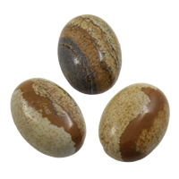 Picture Jasper Cabochon Flat Oval natural flat back Sold By Bag
