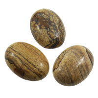 Picture Jasper Cabochon Flat Oval natural flat back Sold By Bag