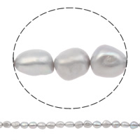 Barock kultivierten Süßwassersee Perlen, Natürliche kultivierte Süßwasserperlen, grau, 10-11mm, Bohrung:ca. 0.8mm, verkauft per ca. 15.7 ZollInch Strang