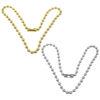 Stainless Steel Chain Necklace, plated, ball chain, more colors for choice, 8mm, Length:Approx 22 Inch, 10Strands/Lot, Sold By Lot