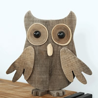Sculptures , Wood, with Resin, Owl, handmade, nickel, lead & cadmium free, 270x65x270mm, 2PCs/Lot, Sold By Lot