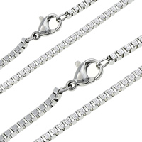 Halskette, Edelstahl, plattiert, verschiedene Größen vorhanden & Kastenkette, keine, verkauft per ca. 17.5 ZollInch Strang