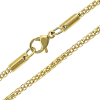 Stainless Steel Chain Necklace, gold color plated, lantern chain, 2mm, Length:Approx 19.5 Inch, 10Strands/Lot, Sold By Lot