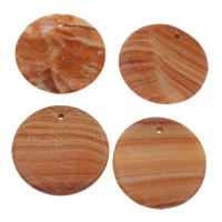 Zebra Jasper Pendant, Flat Round, natural, red, 45x7mm, Hole:Approx 2mm, 10PCs/Bag, Sold By Bag