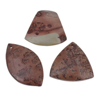 Chinese Painting Stone Pendant, natural, 40x45x5mm-42x60x8mm, Hole:Approx 2mm, 10PCs/Bag, Sold By Bag