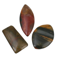 Picasso Jasper Pendant, natural, mixed, 30x50x6mm-40x55x8mm, Hole:Approx 1mm, 10PCs/Bag, Sold By Bag
