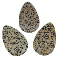 Dalmatian Pendant, Teardrop, natural, 34x54-58x6mm, Hole:Approx 1mm, 10PCs/Bag, Sold By Bag