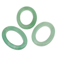 Πράσινη Aventurine Η σύνδεση Ring, Επίπεδη οβάλ, φυσικός, 26x36x5mm, Τρύπα:Περίπου 16x26mm, 10PCs/τσάντα, Sold Με τσάντα