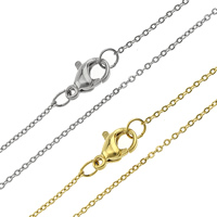 Stainless Steel Chain Necklace, plated, different length for choice & oval chain, more colors for choice, 1.50x2x0.10mm, 10Strands/Lot, Sold By Lot