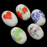 Printing Porcelain Beads, different size for choice & mixed, 100PCs/Bag, Sold By Bag
