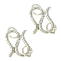 925 Sterling Silver S Hook Clasp, silver color, 6.50x8x1mm, Hole:Approx 3.5mm, 20Sets/Lot, Sold By Lot