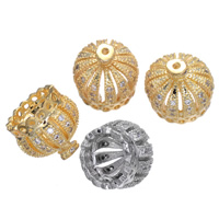 Brass Tassel Cap Bail Crown plated micro pave cubic zirconia nickel lead & cadmium free Approx 1mm Sold By Lot