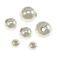 Brass Jewelry Beads, Round, real silver plated, seam & different size for choice, nickel, lead & cadmium free, 10PCs/Bag, Sold By Bag