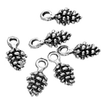 Tibetan Style Fruit Shape Pendants, Pinecone, antique silver color plated, nickel, lead & cadmium free, 7x14mm, Hole:Approx 2mm, 200PCs/Lot, Sold By Lot