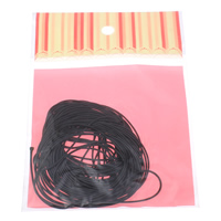Cuerda Encerada, Encerado cordón de cáñamo, con OPP, Negro, 1mm, 10patiospatio/Bolsa, Vendido por Bolsa