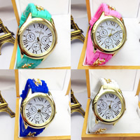 Women Wrist Watch, Tibetan Style, with Glass & Silicone, plated, adjustable, more colors for choice, nickel, lead & cadmium free, 40x7mm, 20mm, Length:Approx 9.5 Inch, Sold By PC