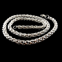 Stainless Steel Chain halskæde, hvede kæde & forskellig størrelse for valg, oprindelige farve, Længde Ca. 19 inch, 10Strands/Lot, Solgt af Lot