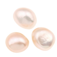 Perles nacres sans trou de culture d'eau douce, perle d'eau douce cultivée, ovale, violet clair, 11-12mm, Vendu par paire